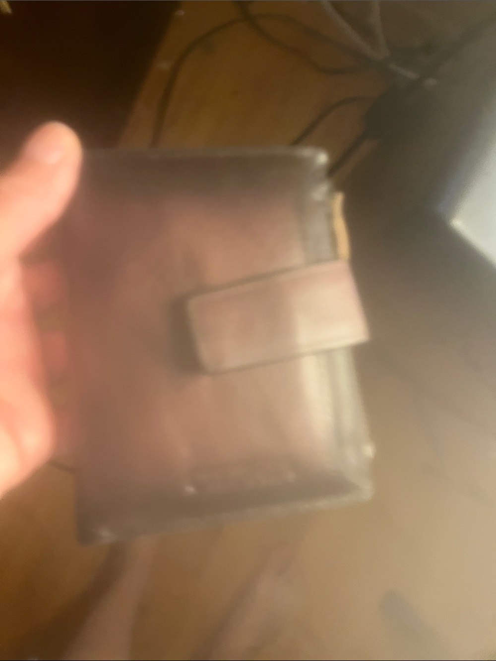 Brown Leather Bifold Wallet with Snap and zipper